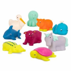 Squish & Splash Bath Toy Set — 9 Animal Water Squirts for Toddlers (10+ Months)